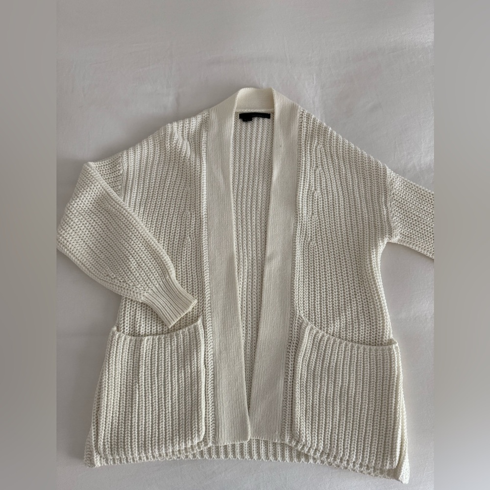 Cozy White Open-Front Sweater
